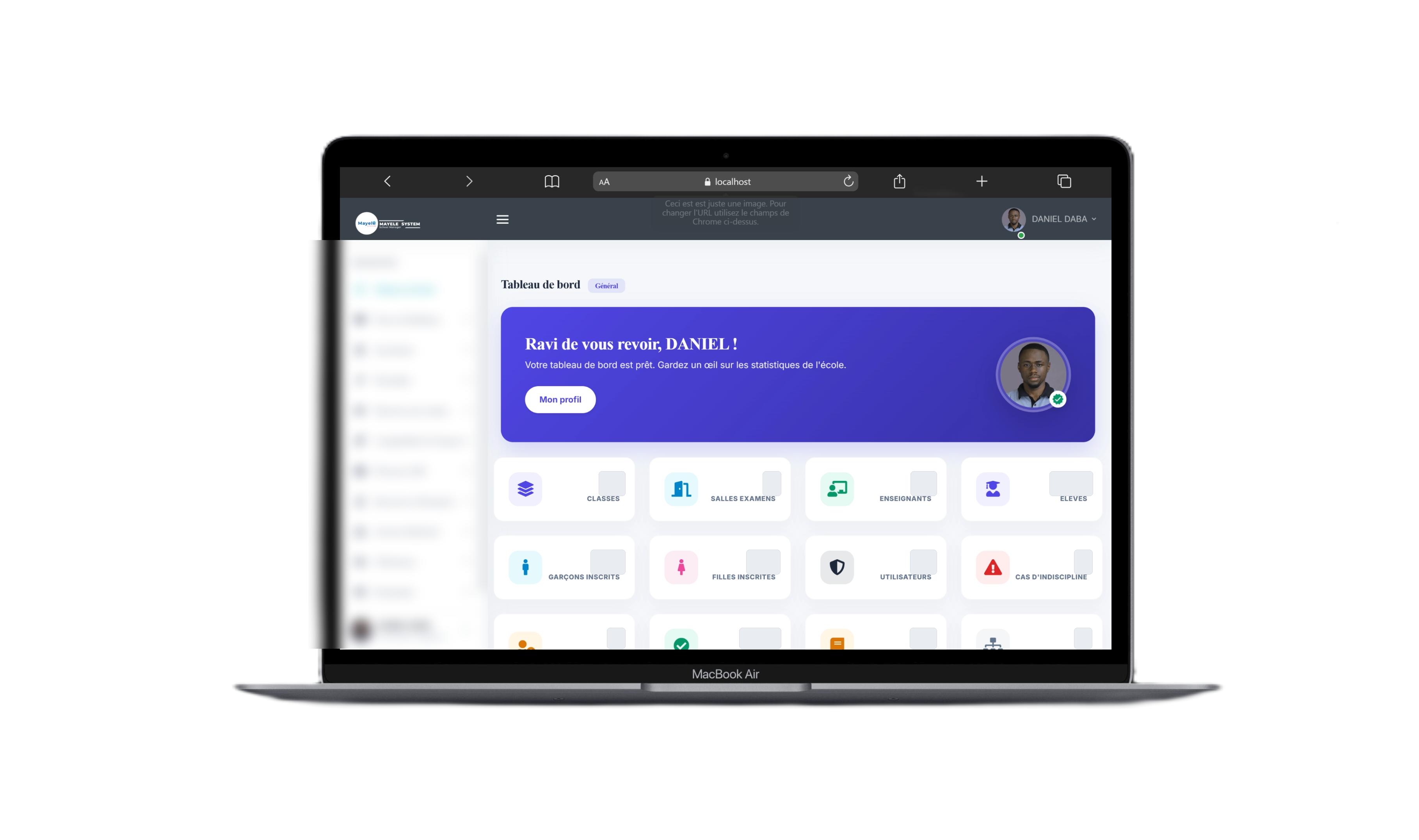 MAYELE System sur ordinateur